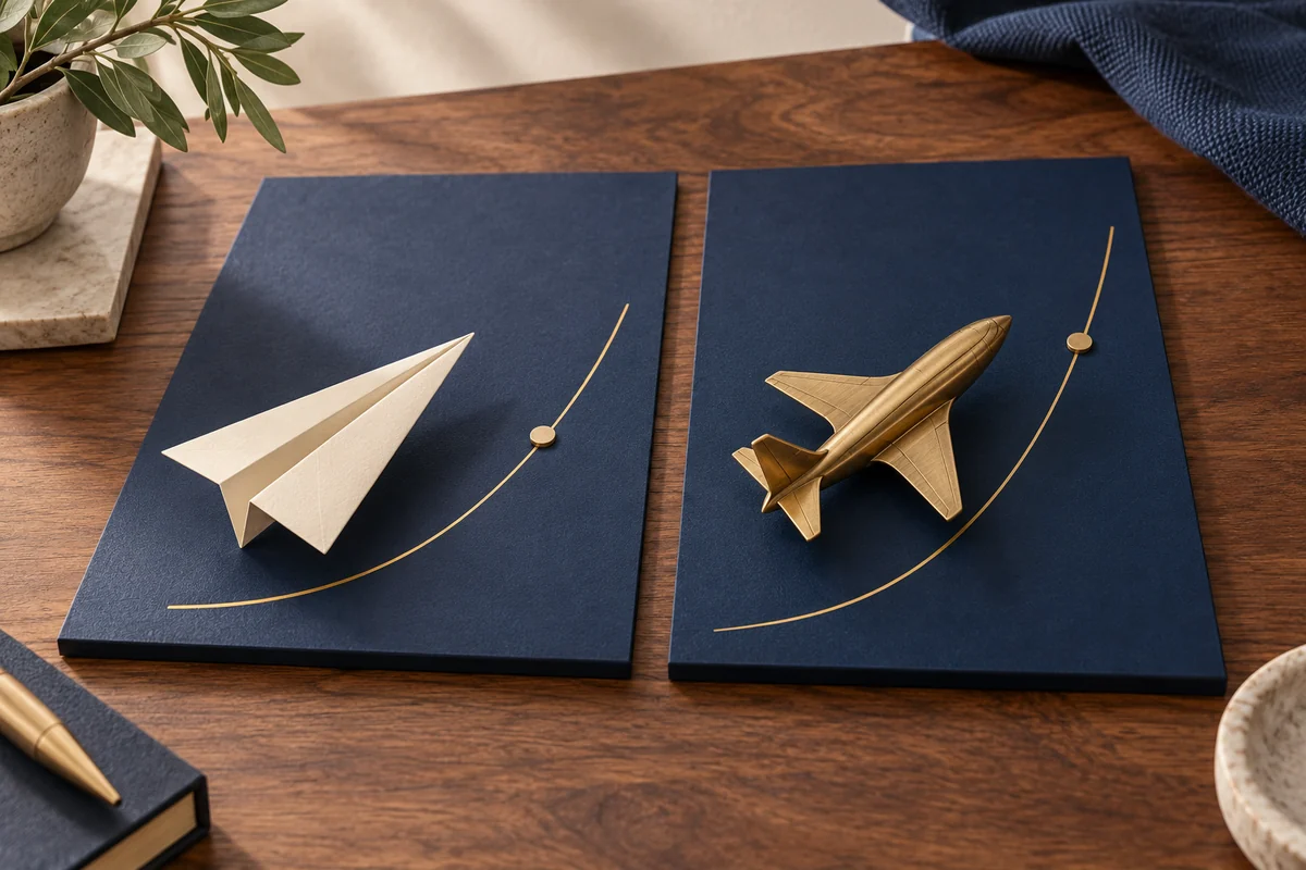 A paper plane and a generic model jet sit on separate blue panels, illustrating different flight-themed games.