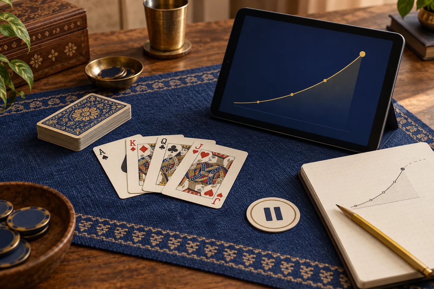 A rising multiplier. One round at a time. Understand cash-out and the point where a round ends.